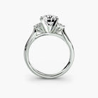 14K White Gold Aurora Shoulders Engagement Ring Setting with Lab-Grown Diamond Band Side View