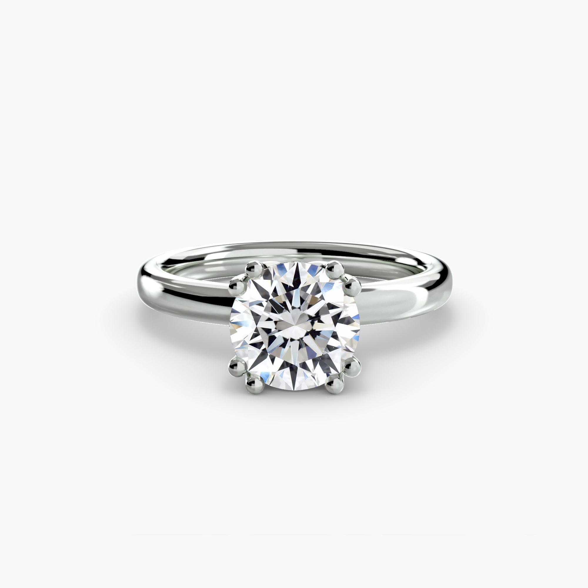 14K White Gold Woven Crest Solitaire Engagement Ring Setting