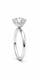 14K White Gold Whispered Brilliance Hidden Halo Lab-Grown Diamond Engagement Ring Side View
