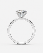 14K White Gold Cushion Cut Diamond Whispered Brilliance Hidden Halo Lab-Grown Diamond Engagement Ring Side View
