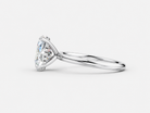 14K White Gold Oval Cut Diamond Whispered Brilliance Hidden Halo Lab-Grown Diamond Engagement Ring Side View
