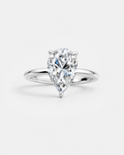 14K White Gold Pear Cut Diamond Whispered Brilliance Hidden Halo Lab-Grown Diamond Engagement Ring