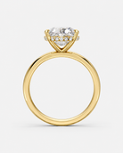 14K Yellow Gold Cushion Cut Diamond Whispered Brilliance Hidden Halo Lab-Grown Diamond Engagement Ring Front View