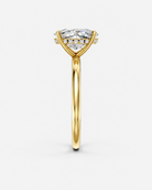 14K Yellow Gold Oval Cut Diamond Whispered Brilliance Hidden Halo Lab-Grown Diamond Engagement Ring Side View