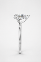 14K White Gold Pear Cut Diamond Whispered Brilliance Hidden Halo Lab-Grown Diamond Engagement Ring Side View