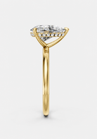 14K Yellow Gold Pear Cut Diamond Whispered Brilliance Hidden Halo Lab-Grown Diamond Engagement Ring Side View