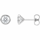14K White Gold Lab-Grown Diamond Bezel Martini Stud Earrings