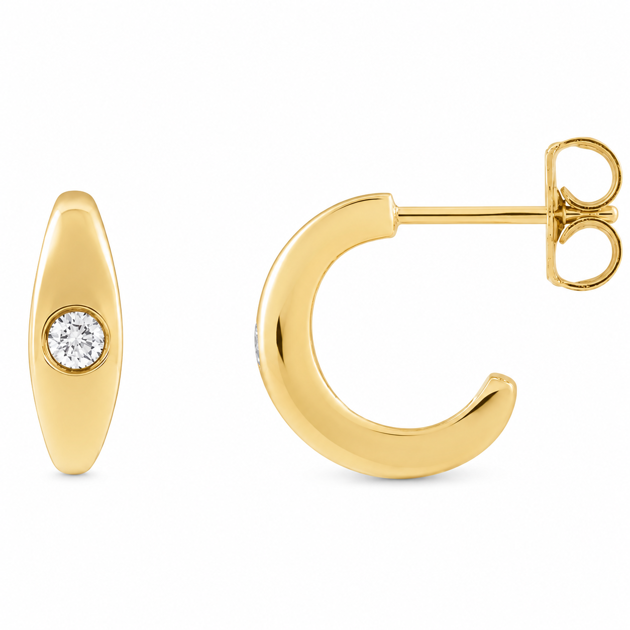Jacob Mercari 14K Yellow Gold 1/8 CTW Natural Diamond 11.9 mm Hoop Earrings